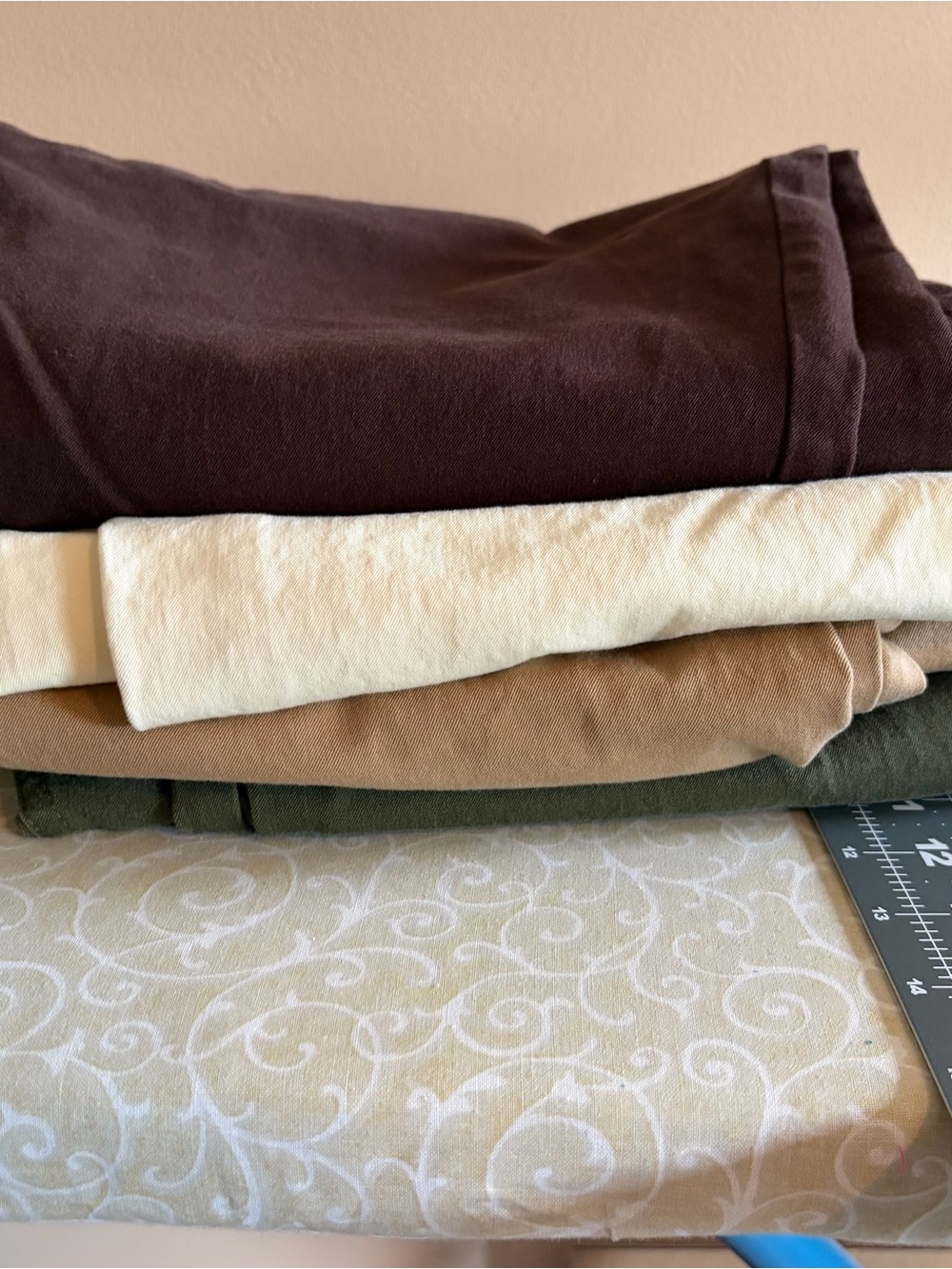 Bundle of Isaac mizrahi  pull on pants set trousers - Brown, Cream, Tan, Olive